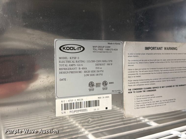 image for item DZ4908 Kool-It KTSF-3 cooler