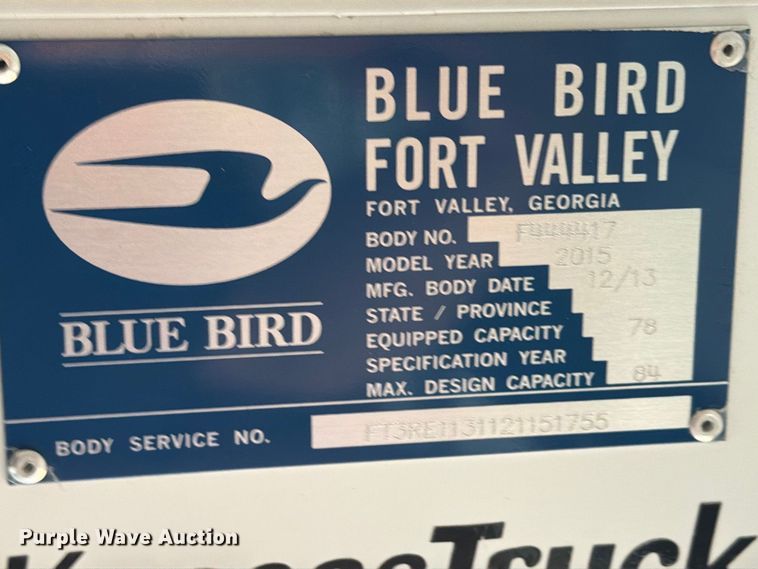image for item EI7763 2015 Blue Bird All American school bus
