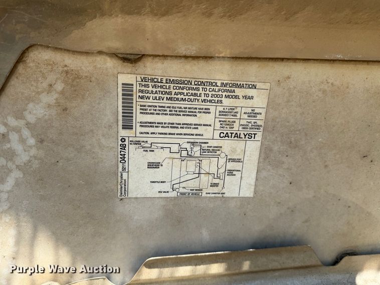 image for item EP3027 2003 Dodge Ram pickup truck