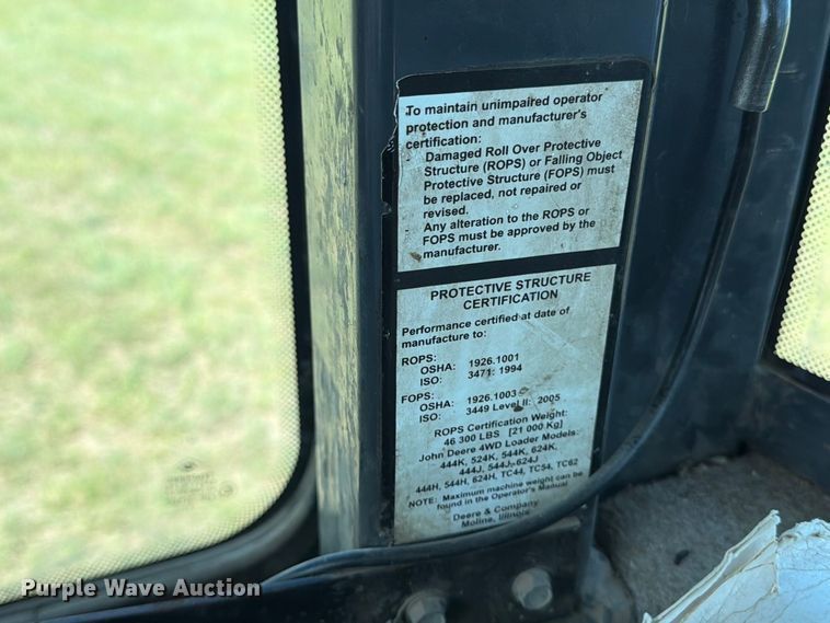 image for item EP7840 2012 John Deere 624K wheel loader