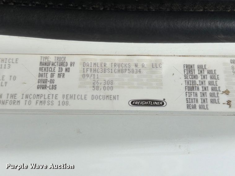image for item EP7842 2012 Freightliner Business Class M2 dump truck