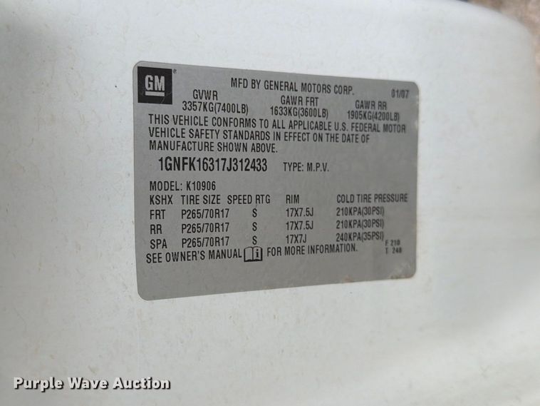 image for item EP7846 2007 Chevrolet Suburban SUV