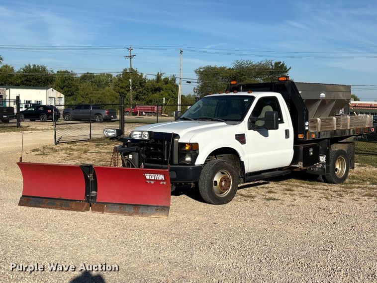 2008 Ford F350 dump flatbed pickup truck