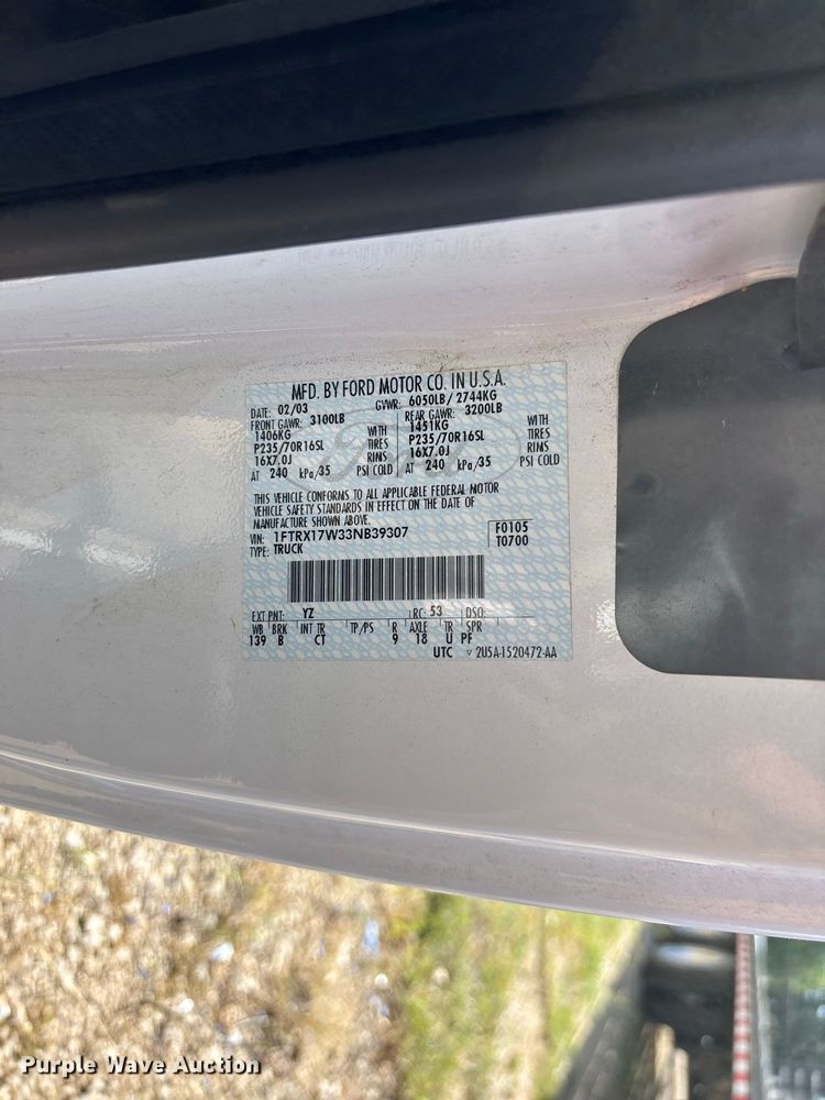 image for item ER3433 2003 Ford F150 XL Ext. Cab pickup truck