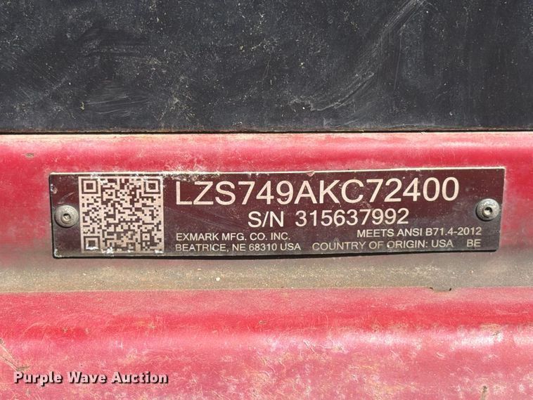 image for item ET8676 2015 Exmark Lazer Z ZTR lawn mower
