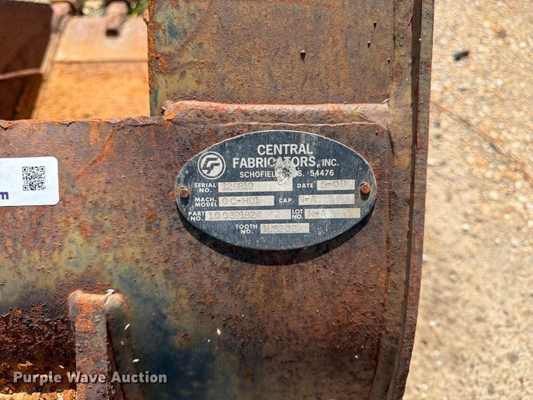 image for item EW5062 2009 Central Fabricators WR XLS backhoe bucket