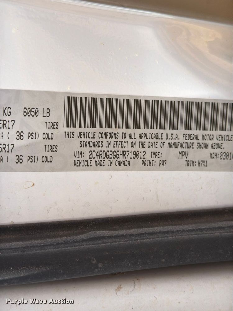 image for item EW8938 2017 Dodge Grand Caravan van