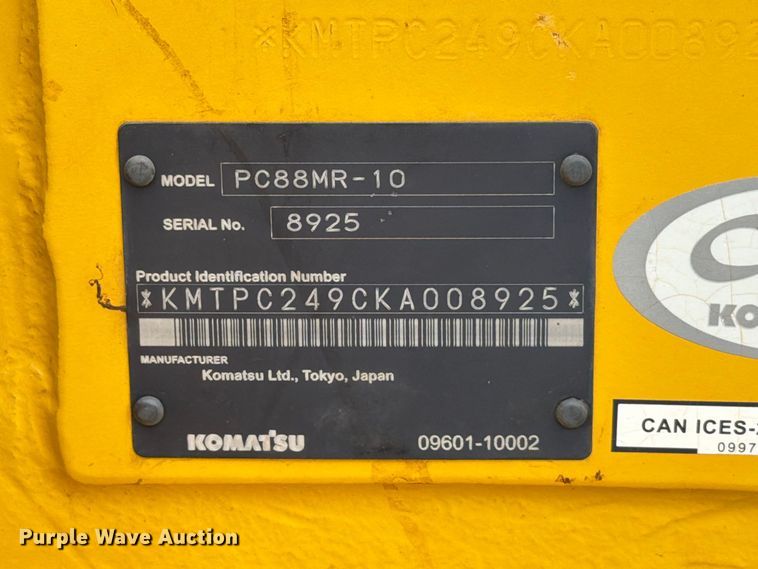 image for item EW8954 2020 Komatsu PC88MR-10 mini excavator