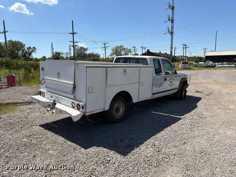 image for item EX0053 1988 Chevrolet C3500 Ext. Cab utility bed pickup truck