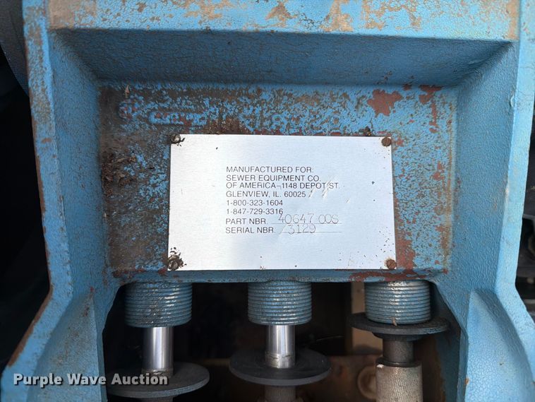 image for item EX0060 2003 Sewer Equipment Co shop built sewer jetter trailer