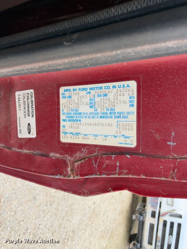 image for item EX2317 1988 Ford F150 pickup truck