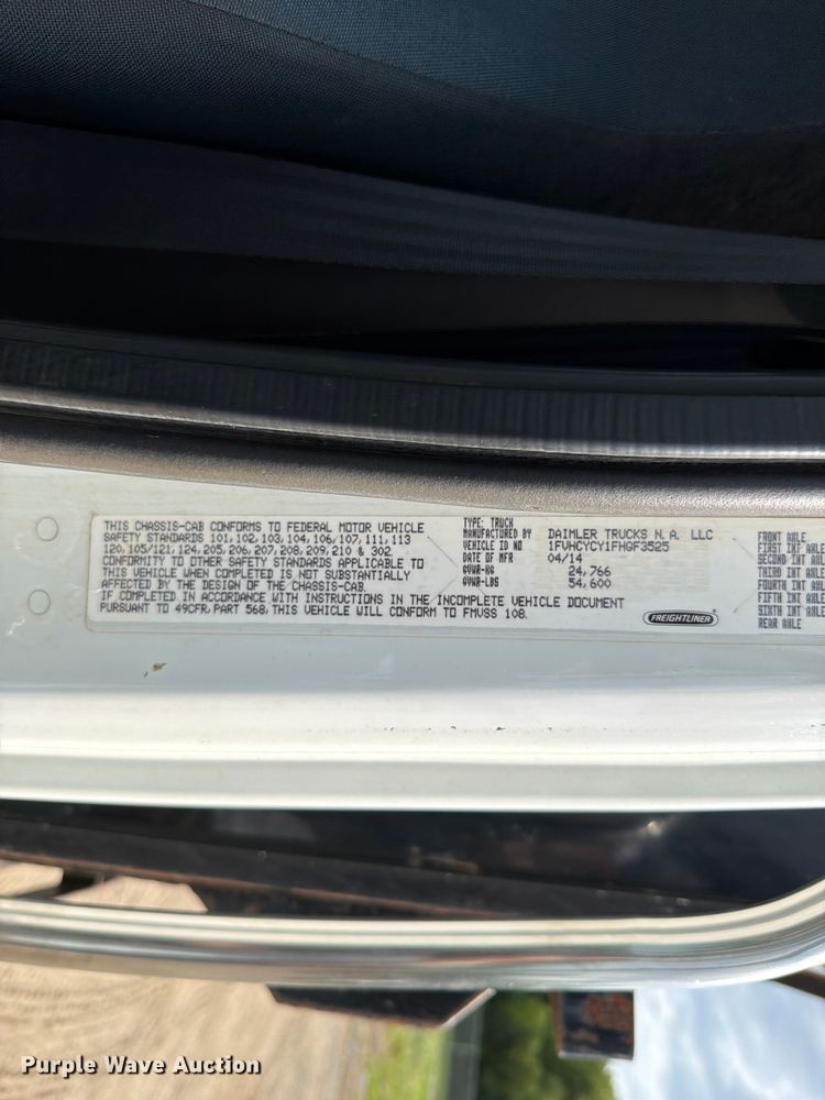 image for item EX2539 2015 Freightliner M2 dump truck