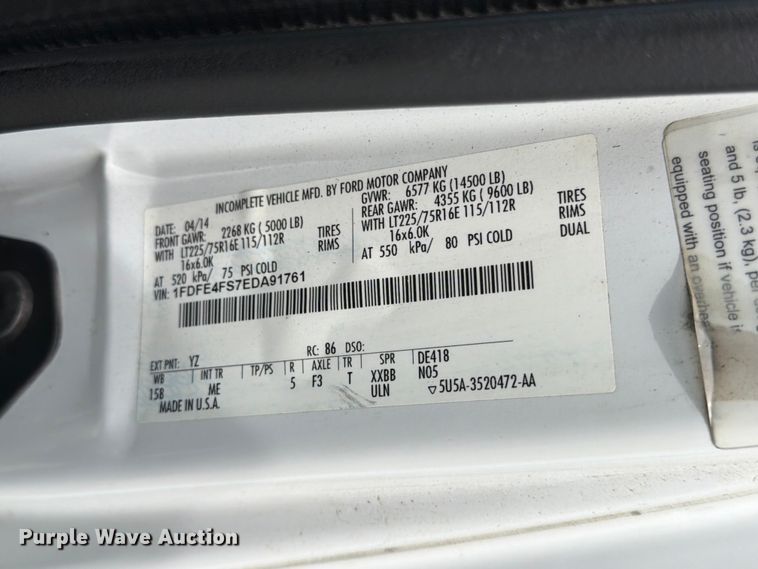 image for item EX4114 2014 Ford E450 Super Duty shuttle bus