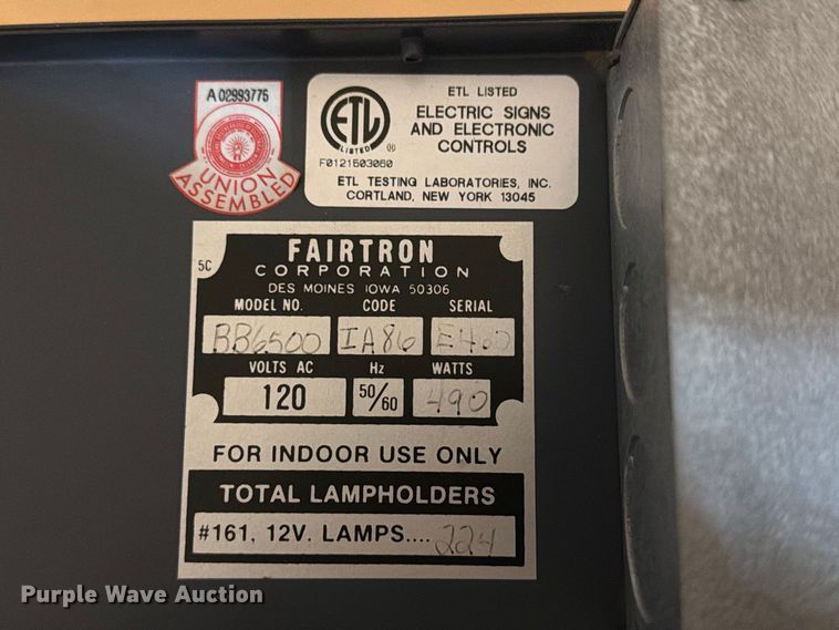 image for item EX4325 (6) Fairtron BB6500 scoreboards