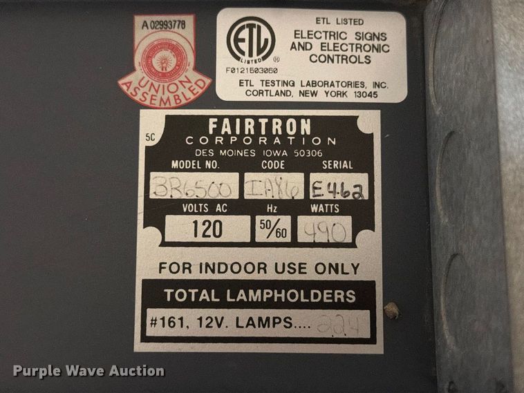 image for item EX4325 (6) Fairtron BB6500 scoreboards