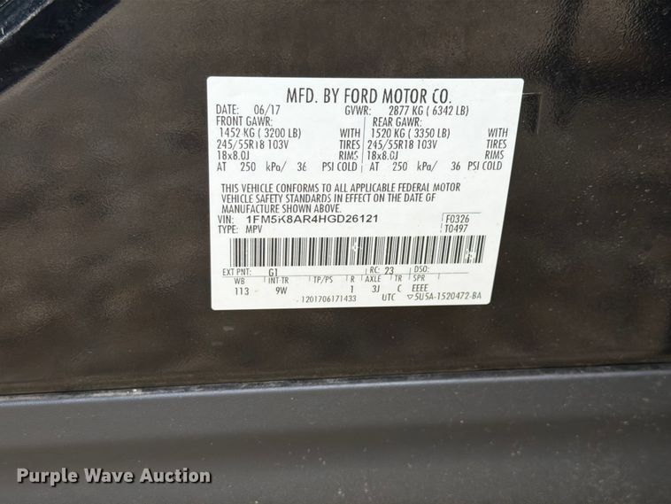 image for item EX4537 2017 Ford Explorer Police Interceptor SUV