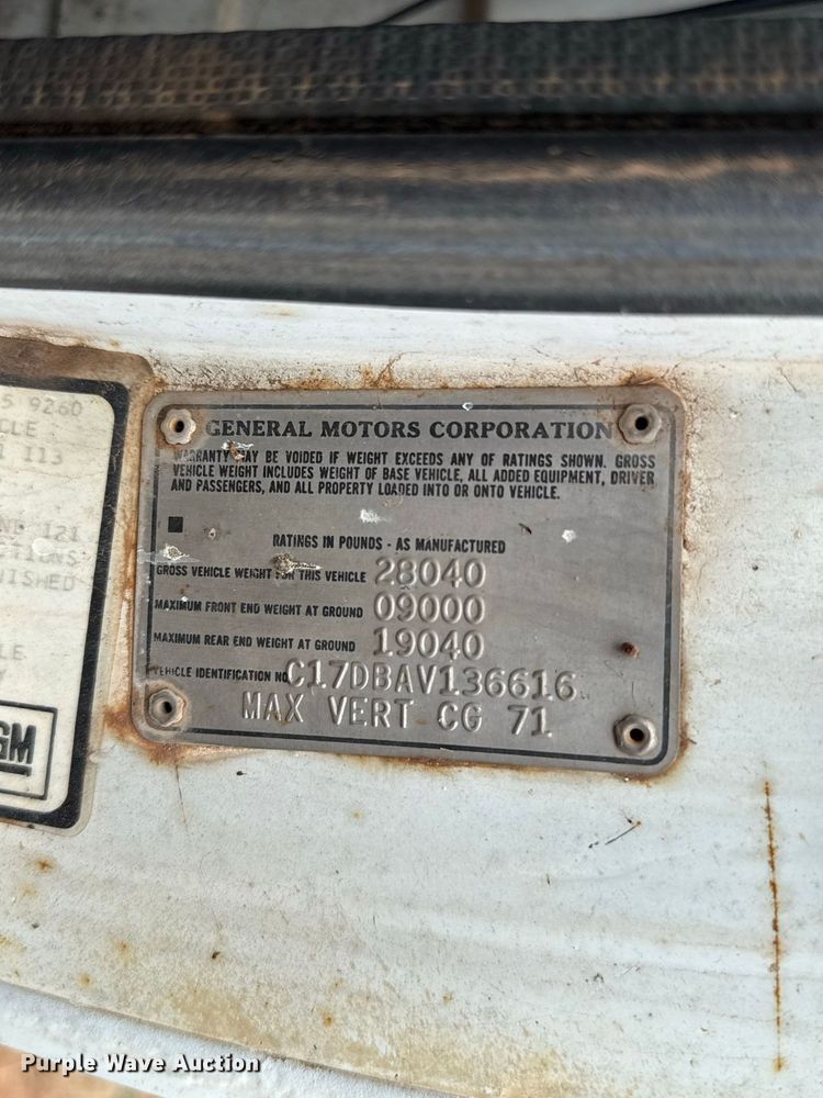 image for item FC4470 1980 Chevrolet C70 truck cab and chassis