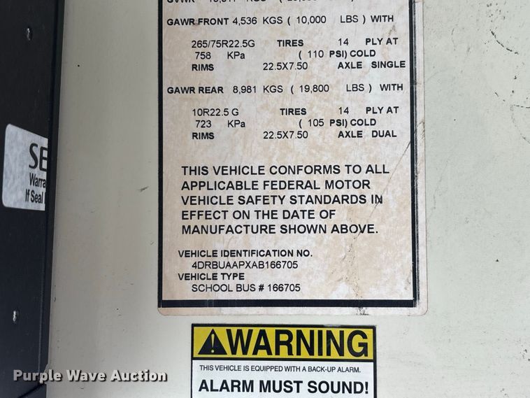 image for item FG0740 2010 IC CE school bus