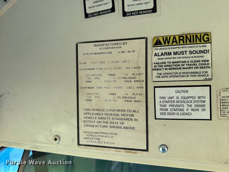 image for item FH6449 2008 IC Bus PB105 school bus