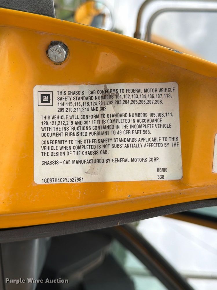 image for item FK3809 2000 GMC C7 dump truck