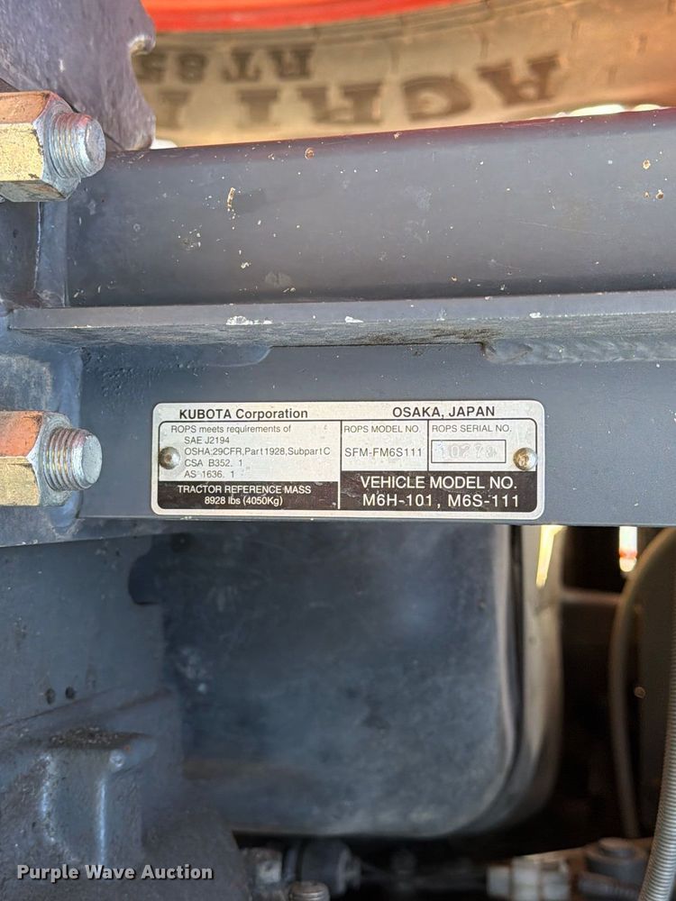 image for item FM6518 Kubota M6S-111 MFWD tractor