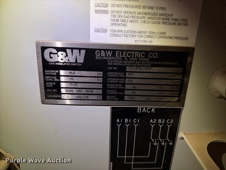 image for item FT6798 G&W Electric Co. SF6 gas insulated switchgear