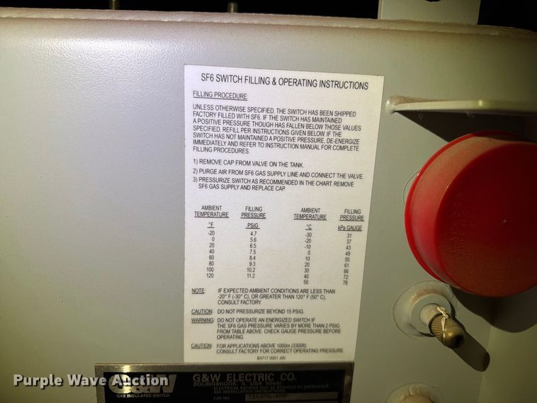 image for item FT6799 G&W Electric Co. SF6 gas insulated switchgear