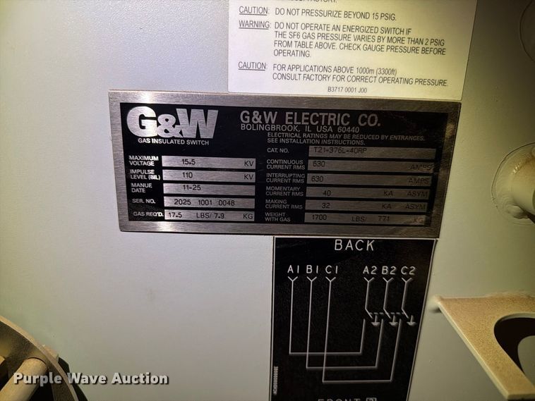 image for item FT6799 G&W Electric Co. SF6 gas insulated switchgear