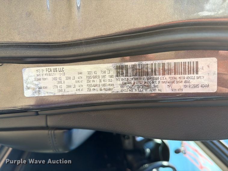 image for item FT6823 2019 Dodge Durango SUV
