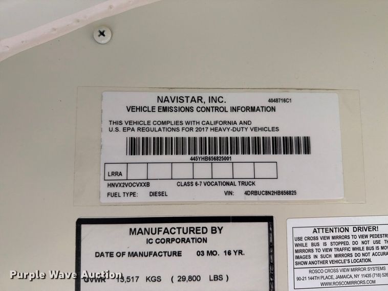 image for item FT8123 2017 IC Bus PB105 school bus