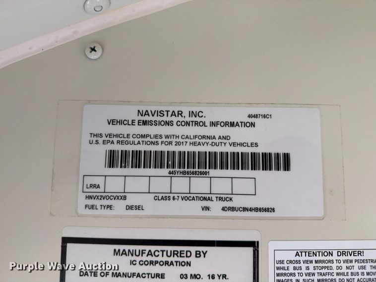 image for item FT8124 2017 IC Bus PB105 school bus