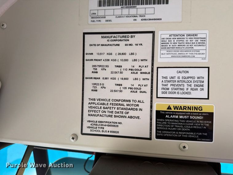 image for item FT8124 2017 IC Bus PB105 school bus