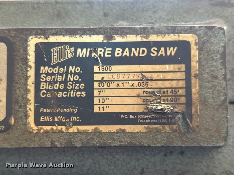 image for item FU0529 Ellis 1600 band saw