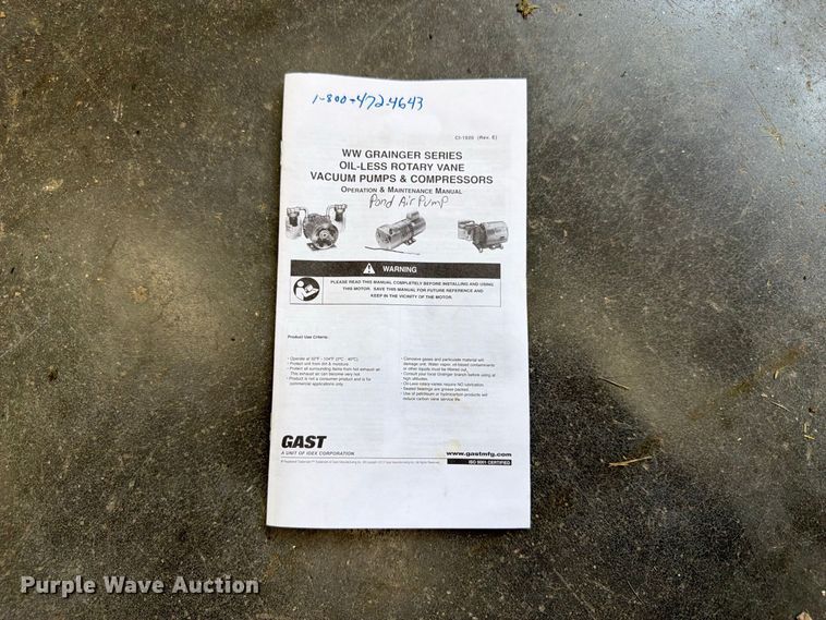 image for item FU0535 Gast 0523-V191Q-G588NDX vacuum pump