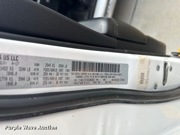 image for item ND9549 2017 Dodge Durango SSV SUV