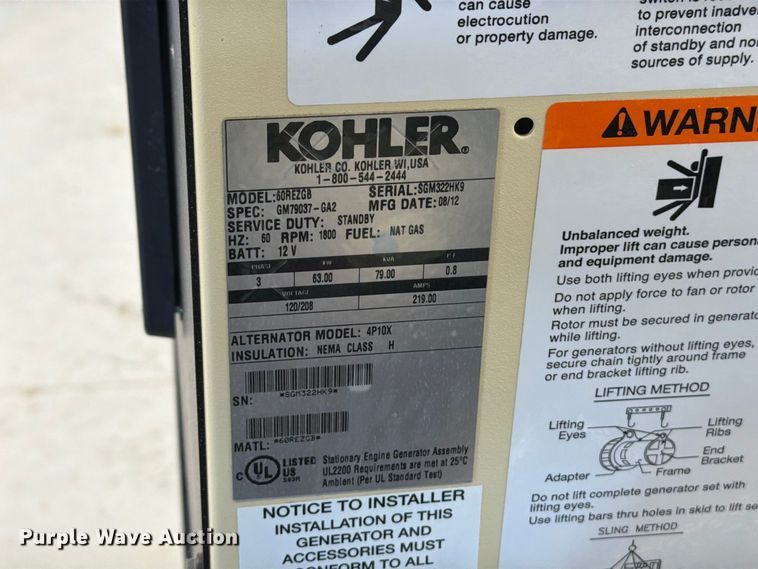 image for item OE9743 Kohler 60 generator