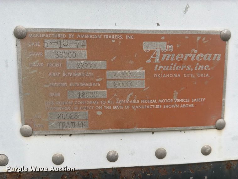 image for item EP7862 1974 American grain trailer