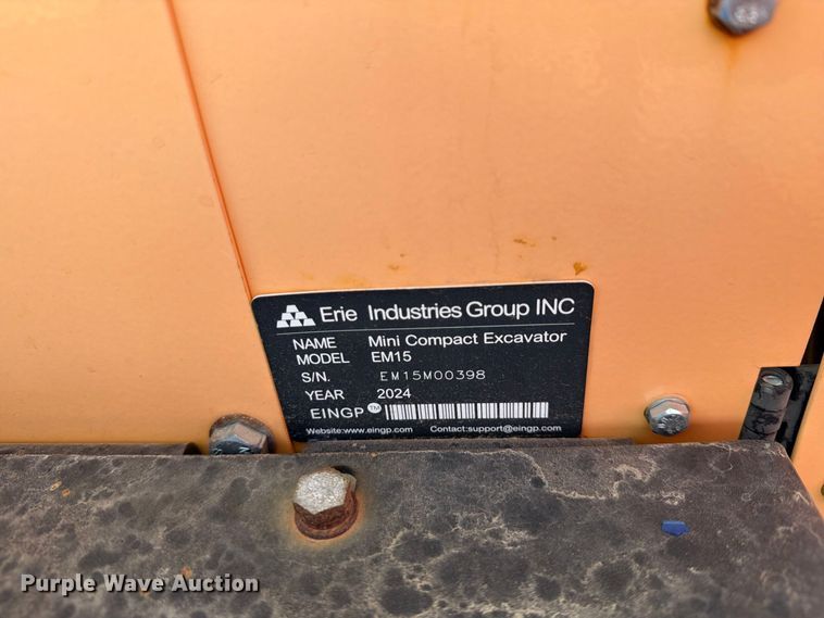 image for item EU1554 2024 Erie Industries EM15 mini excavator