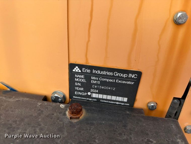 image for item EU1555 2024 Erie Industries EM15 mini excavator