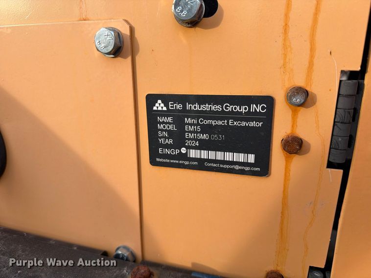 image for item EU1556 2024 Erie Industries EM15 mini excavator