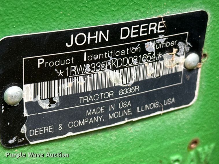 image for item EW4375 2013 John Deere 8335R MFWD tractor
