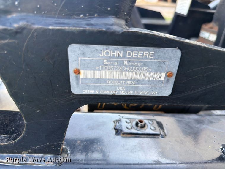 image for item EX0531 John Deere RS72 skid steer brush mower