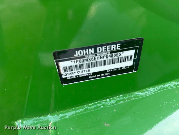 image for item EX0532 John Deere MX8 rotary mower