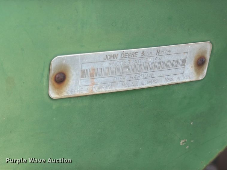 image for item EX0552 John Deere 637 tandem disk