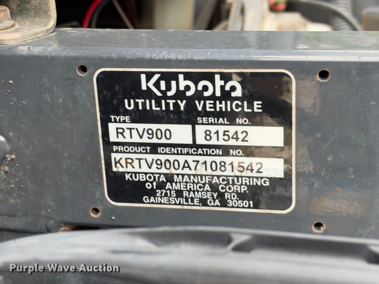 image for item FB8378 2007 Kubota RTV900 utility vehicle