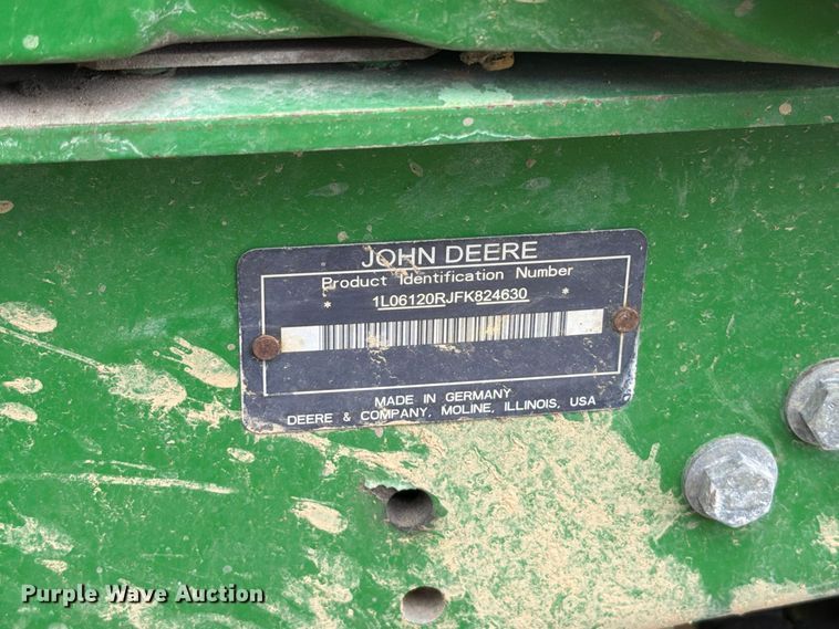 image for item FT6382 2015 John Deere 6120R MFWD tractor