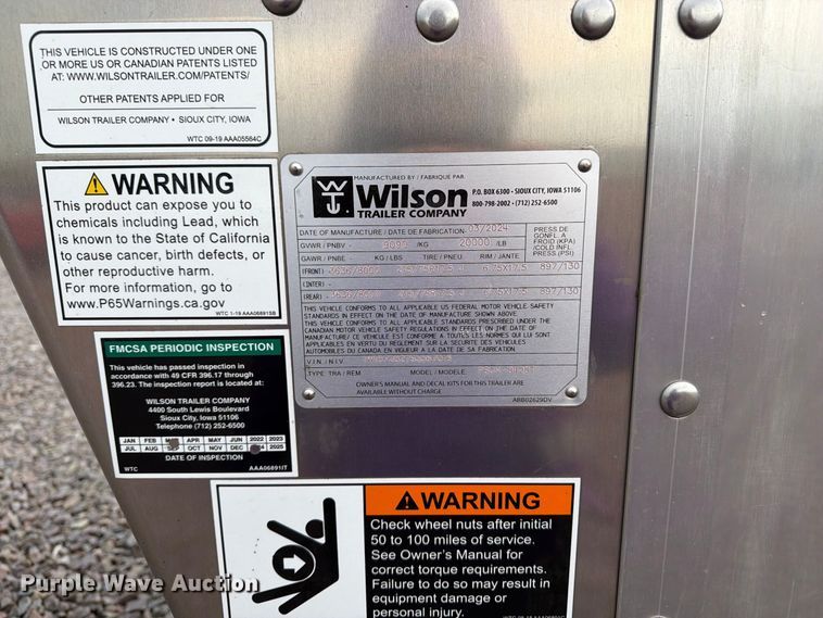 image for item YA4659 2025 Wilson PSGN 8428T livestock trailer