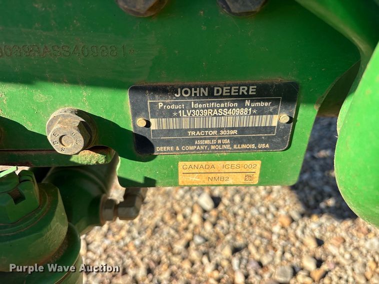 image for item YA5487 2025 John Deere 3039R MFWD tractor