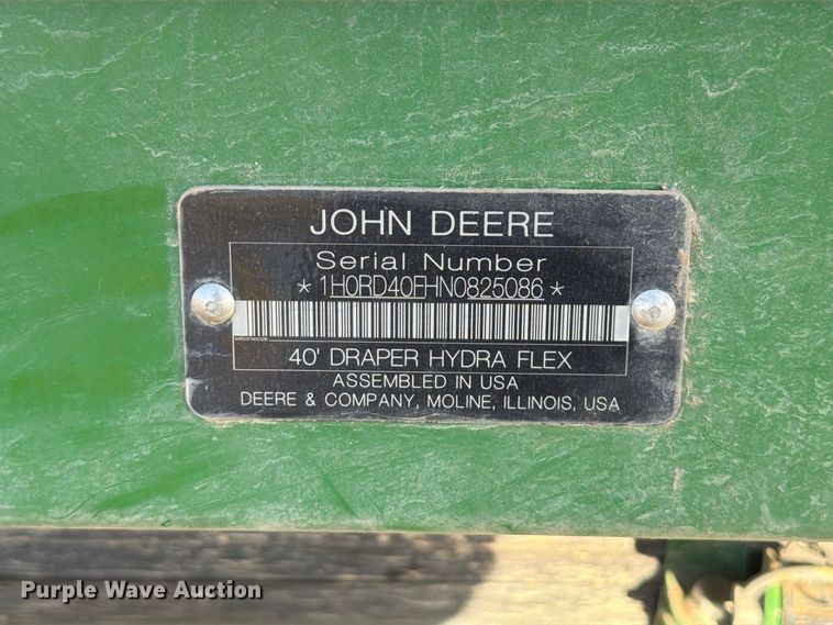 image for item YA5492 2022 John Deere RD40F HydraFlex flex draper head