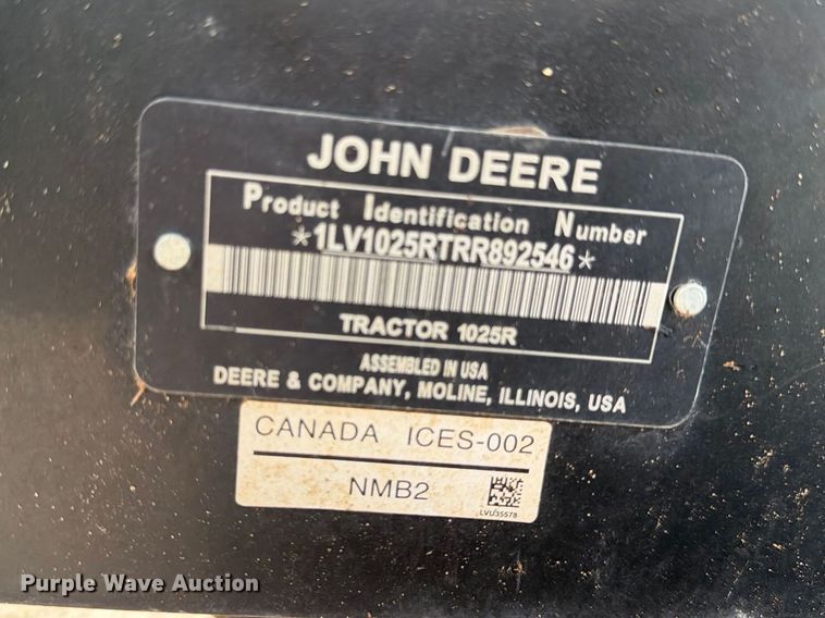 image for item YA5534 2024 John Deere 1025R MFWD tractor